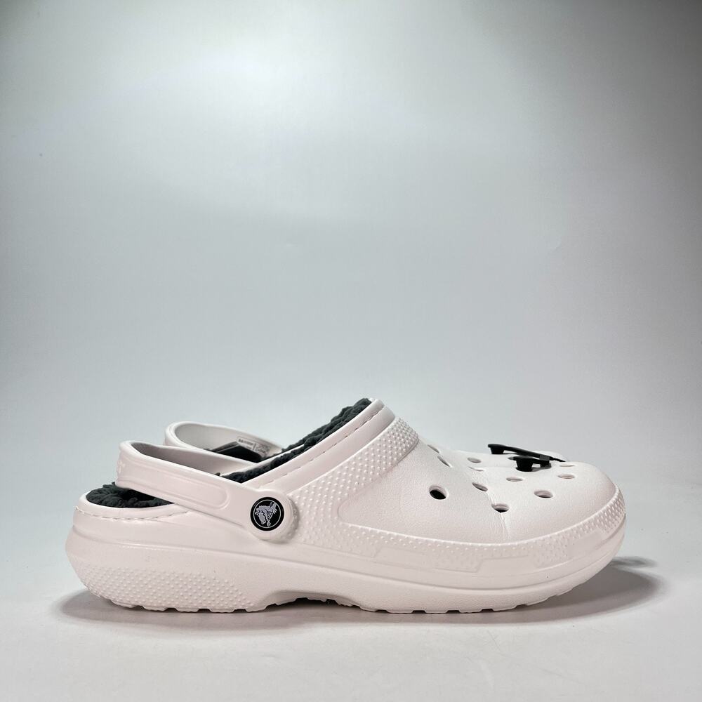 Crocs Classic Lined Clogs White Comfortable Casual Slip On Shoes Men's Size 12